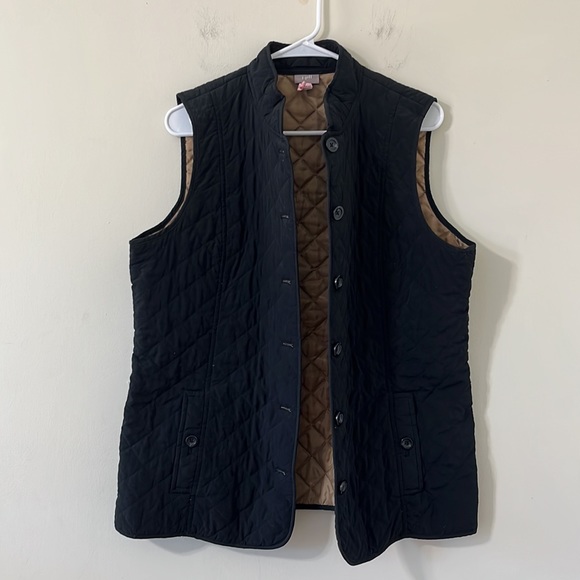 J.Jill Black Quilted Button Down Lightweight Vest Size Large - Picture 4 of 10